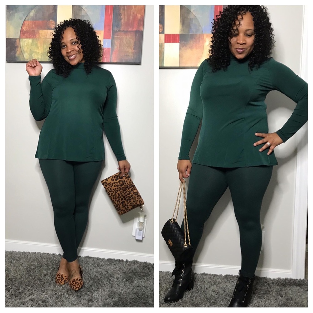 Mock neck leggings set